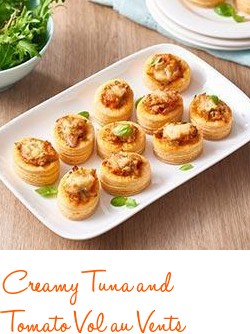 Creamy Tuna and Tomato Vol au Vents