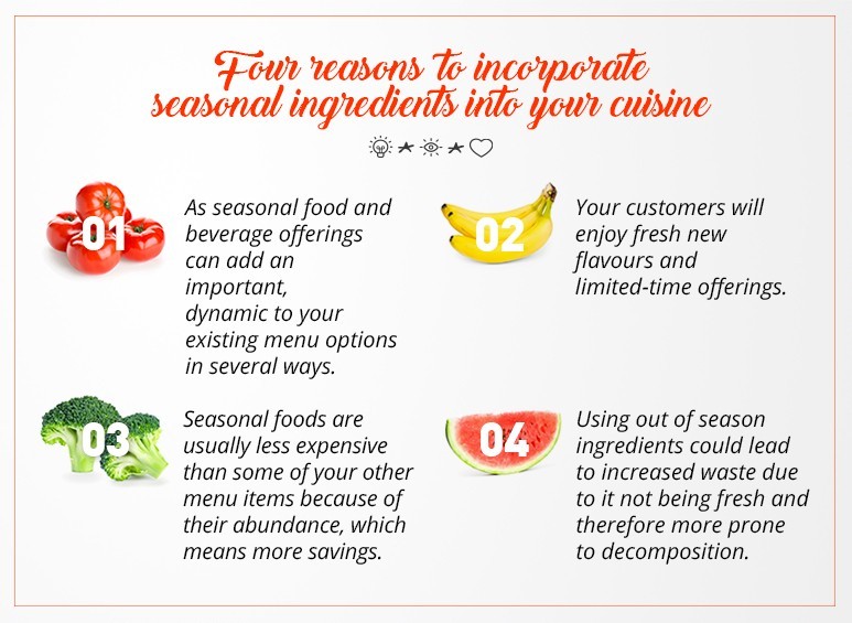 Four reasons to incorporate seasonal ingredients into your cuisine Four reasons to incorporate seasonal ingredients into your cuisine
