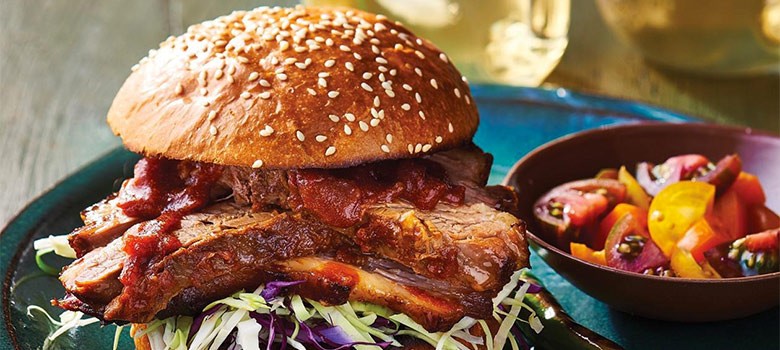 Beef Brisket Burger with Bourbon Chipotle