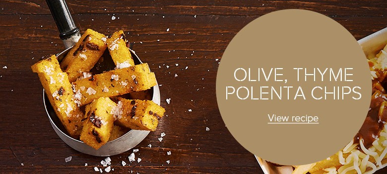Olive, Thyme Polenta Chips